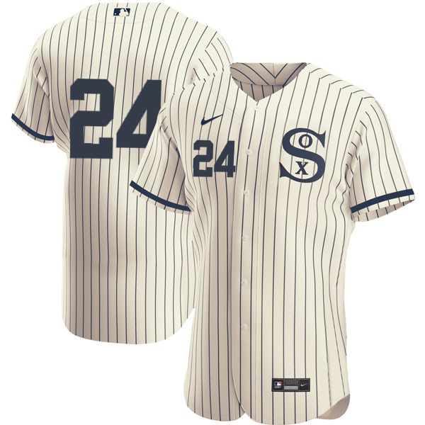 Men Chicago White Sox #24 No Name Cream stripe Dream version Elite Nike 2021 MLB Jerseys
